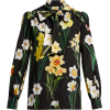 DOLCE & GABBANA  Daffodil-print silk cre - Camisetas manga larga - 