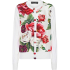 DOLCE & GABBANA Floral-printed silk card - Swetry na guziki - 