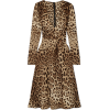 DOLCE & GABBANA Leopard-print crepe de c - Obleke - 