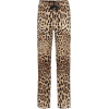 DOLCE & GABBANA Leopard-printed silk pan - Spodnie Capri - 