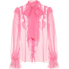 DOLCE & GABBANA Ruffled silk-chiffon blo - 长袖衫/女式衬衫 - 