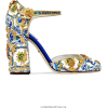 DOLCE GABBANA blue gold embellished shoe - Sandals - 