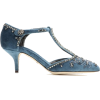 DOLCE GABBANA blue velvet embellished - Klasične cipele - 