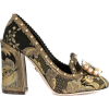 DOLCE GABBANA brown gold black shoe - Sapatos clássicos - 