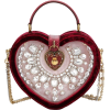 DOLCE GABBANA burgundy celvet heart bag - Hand bag - 