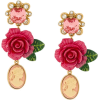 DOLCE & GABBANA cameo crystal rose drop - Серьги - 