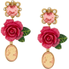 DOLCE & GABBANA cameo crystal rose earri - Earrings - 