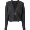 DOLCE GABBANA grey brooch fastened - Swetry na guziki - 