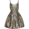 DOLCE GABBANA grey silver brocade dress - sukienki - 