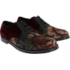 DOLCE GABBANA red bordeaux floral shoes - Klasični čevlji - 