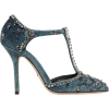 DOLCE GABBANA teal crystal embellished - Klasični čevlji - 