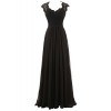 DRESSTELLS Long Bridesmaid Dress Illusion Lace V-Neck Chiffon Evening Gowns - Obleke - $49.99  ~ 42.94€