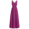 DRESSTELLS Long Bridesmaid Dress V-Neck Chiffon Prom Dress Lace Evening Dress - Haljine - $219.99  ~ 1.397,50kn