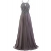 DRESSTELLS Long Prom Dress Halter Chiffon Dress Beaded Evening Party Gown - Платья - $15.99  ~ 13.73€