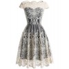 DRESSTELLS Women's Homecoming Floral Embroidered Lace Cocktail Maxi Dress with Cap-Sleeves - ワンピース・ドレス - $89.99  ~ ¥10,128