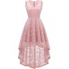 DRESSTELLS Women's Vintage Dress V-Neck Floral Lace Hi-Lo Cocktail Party Dress - sukienki - $15.99  ~ 13.73€