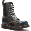 DR MARTENS black & blue boot - Buty wysokie - 