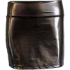Dark Grey Shiny Liquid Mini Skirt Elastic Waist Band - Skirts - $14.90 
