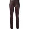 Dark Brown Faux Leather Pants - Джинсы - 