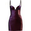 Dark Mauve Metallic Mini - sukienki - 
