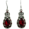 Dark Ruby Red Garnet dangle earrings - イヤリング - $26.99  ~ ¥3,038