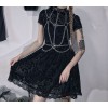 Dark goth sexy mesh small black dress fe - Vestidos - $27.99  ~ 24.04€
