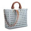 Dasein 2 in 1 Perforated Shoulder Bags for Women Large Handbag Tote Satchel w/ Inner Sequin Pouch - Hand bag - $159.99 