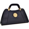 Dasein Flat Bottom Emblem A-Symmetrical Handbag Designer Shoulder Bag w/ Removable Shoulder Strap - Hand bag - $29.99 