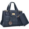 Dasein Women Designer Satchel Bags Quilted Handbags Structured Work Bags Shoulder Bags with Twist Lock - Bolsas pequenas - $35.99  ~ 30.91€