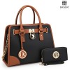 Dasein Women's Designer Handbags Padlock Belted Satchel Bags Top Handle Handbag Purse Shoulder Bag w/Matching Wallet - Hand bag - $40.99 