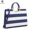 Dasein Women's Handbag PU leather Top Handle Satchel Designer Tote Purse Stripes Laptop Briefcase Bag - Hand bag - $28.99 