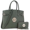 Dasein Women's Satchel Handbags Top Handle Bags Tote Purse Shoulder Bags with Side Buckle - 手提包 - $249.99  ~ ¥1,675.02