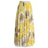 Dearlovers Women High Waist Pleated Boho Floral Maxi Chiffon Long Skirt Beach Skirts - 裙子 - $19.99  ~ ¥133.94