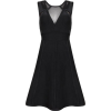 Deep V-Neck Mesh A-Line - Dresses - $130.00 