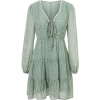 Deep V Dress Elegant Chiffon Green - Kleider - 