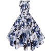 Deep V Neckline Floral Print Dress - Dresses - $30.00 