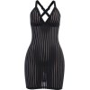 Deep V mesh suspender dress perspective sexy tight skinny hip skirt - Dresses - $19.99 