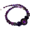 Deep purple button necklace - Collares - 