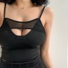 Deep v sexy mesh stitching camisole - Majice - kratke - $21.99  ~ 139,69kn