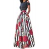 Delcoce Women's Sexy Two-Piece Floral Print Pockets Long Party Skirts Dress S-2XL - 连衣裙 - $29.90  ~ ¥200.34