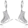 Delicate .85Ct Silvertone Ice Skate Earr - Aretes - $21.00  ~ 18.04€