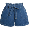Denim paperbag shorts - 短裤 - 