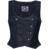 Denim vest waistcoat - Koszule - krótkie - 