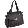 Designer Inspired Turnlock Leatherette Office Tote Shopper Shoulder Bag Satchel Handbag Grey - Hand bag - $32.50 