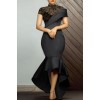 Designer black satin dress - Dresses - 