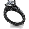 Diamond And Black Gold Ring - リング - 