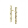 Diamond Bar Stud Earrings, Dainty & Mini - Aretes - 