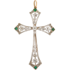 Diamond Cross With Emerald Accents 1900s - Other jewelry - 