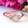 Diamond Halo Engagement Ring, 0.4 Ct Cen - Minhas fotos - 