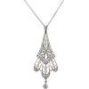 Diamond & Pearl Lavalière necklace 1900s - Colares - 